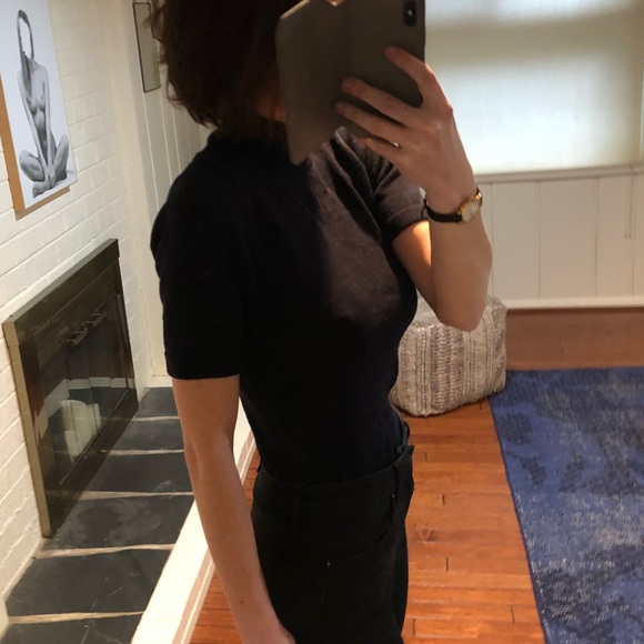 Vintage sweater turtleneck short sleeve top (S/M) - Picture 5 of 5